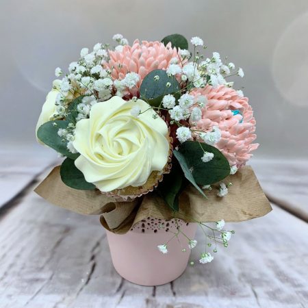 Cupcaková kytice v květináči (malá)