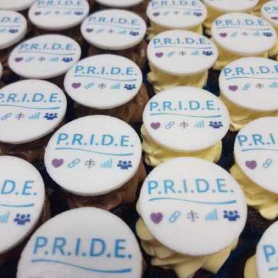 Pride logo cupcakes